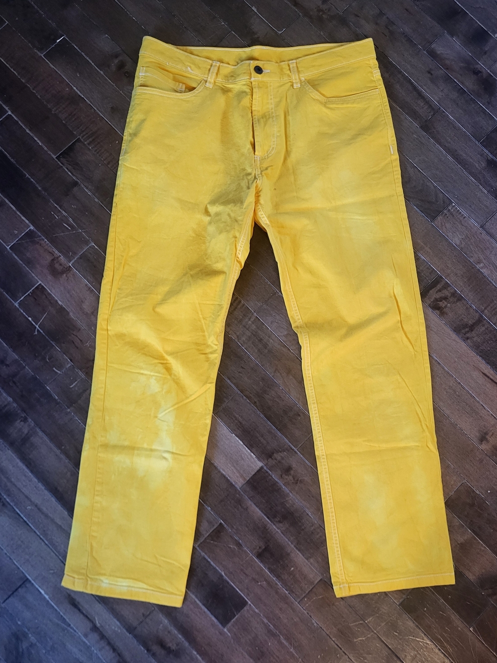 Yellow Cotton Blend Pants - Size 34x30